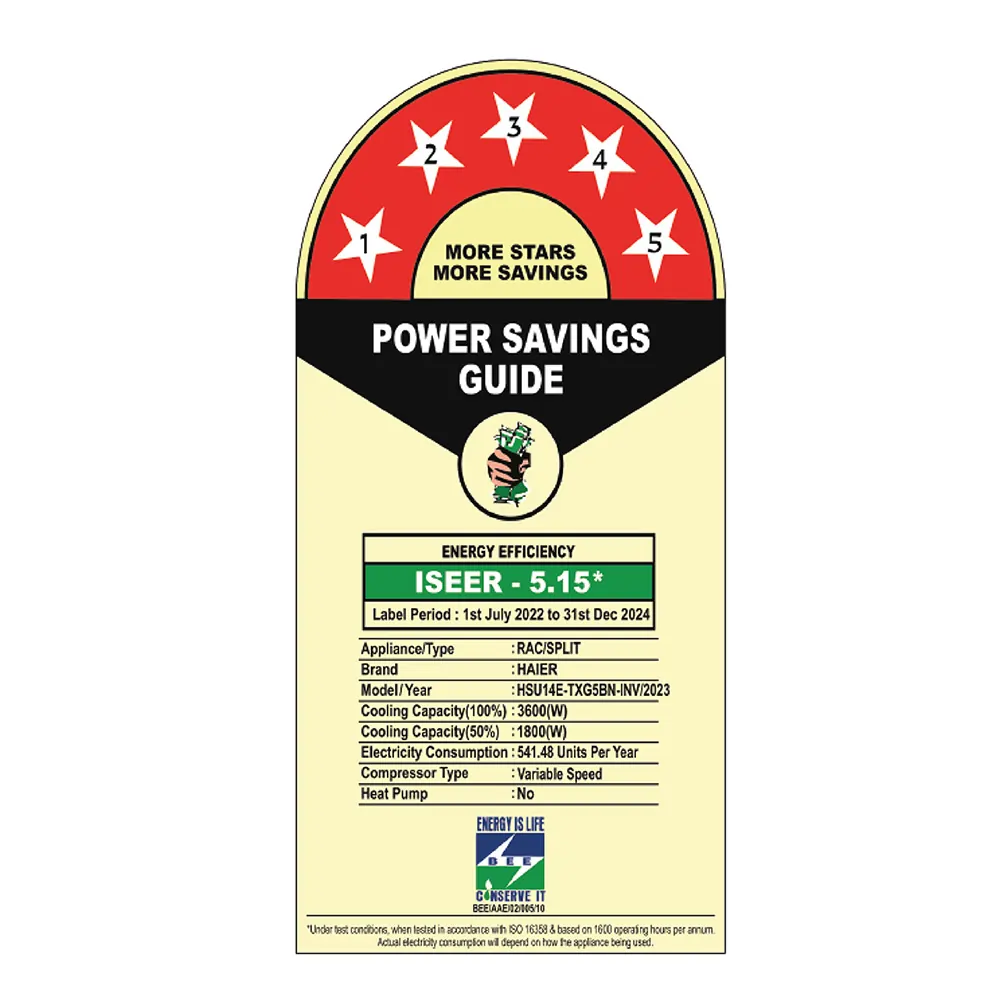 Haier 1 Ton 5 Star Elegante Heavy Duty AI Air Conditioner